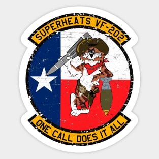 F-14 Tomcat - Superheats VF-202 - Grunge Style Sticker